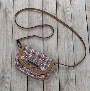 Lily Bloom cross body purse with three pockets.